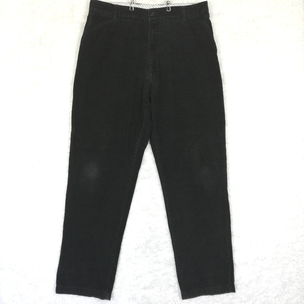 Club Room Mens Pants Corduroy Black Trouser Straight Leg 34x34